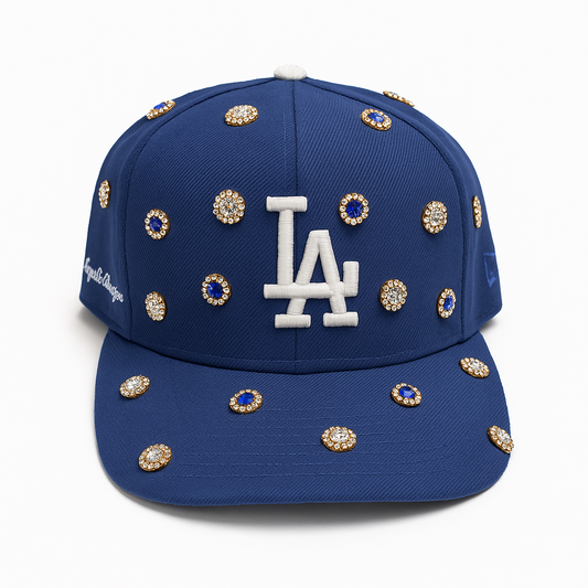 Blue Los Angeles SnapBack flower Diamonds